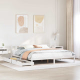 Bed Frame without Mattress White 200x200 cm Solid Wood Pine 3301484