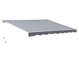 2.5m x 2m Garden Patio Manual Awning Canopy Sun Shade Shelter Retractable with Winding Handle Grey T3398P317561