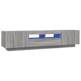 2 Piece TV Cabinet Set with LED Lights Grey Sonoma Engineered Wood 3120168
