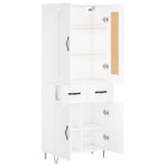 Highboard White 69.5x34x180 cm Engineered Wood 3199905