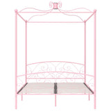 Canopy Bed Frame without Mattress Pink Metal 180x200 cm Super King 284491