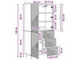 Cabinet Set 2 pcs Concrete Grey 66 x 34.5 x 89.5 cm 3416658