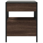 ZNTS Coffee Table with Infinity LED Brown Oak 40x40x51 cm 847721