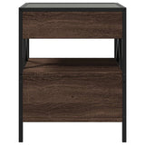 ZNTS Coffee Table with Infinity LED Brown Oak 40x40x51 cm 847721