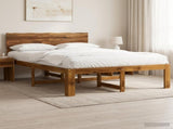 Double Bed Frame with Headboard ROSTOCK Natural 160 x 200 cm 3405432