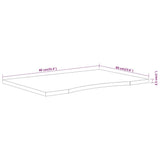 Desk Top 80x60x2.5 cm Rectangular Solid Wood Acacia 370169