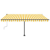 Manual Retractable Awning with LED 400x300 cm Yellow and White 3069743