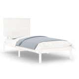 Bed Frame White Solid Pine Wood Single Classic/Traditional 3104794