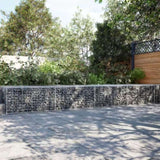 Gabion Basket with Cover 800x100x50 cm Galvanised Iron 3295185
