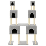 Cat Tree with Sisal Scratching Posts Light Grey 199 cm 172080
