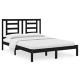 Bed Frame without Mattress Black 140x190 cm Solid Wood Pine 3104332