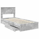 Storage Bed Concrete Grey 90 x 200 cm Engineered Wood 3408504