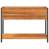 Garden Planter with Shelf 110x45x80 cm Solid Wood Acacia and Steel 367618