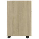 Side Cabinet with Wheels Sonoma Oak 33x38x60 cm Engineered Wood 803050