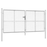 Mesh Garden Gate Silver 300x125 cm Galvanised Steel 154531