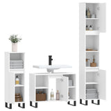 3 Piece Bathroom Furniture Set White Engineered Wood 3190307