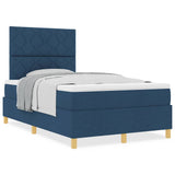 Box Spring Bed with Headboard Blue 120 x 190 cm Fabric 3339685