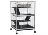 Small Animal Cage Pet Play House with Wheels Platforms Light Grey T3398P350046