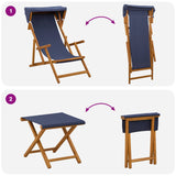 Deck Chair 4 pcs 3 Position Solid Eucalyptus Wood Blue 3407797