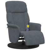 Massage Recliner Chair Dark Grey 91 x 71 x 105 cm Velvet 42018599