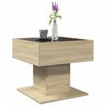 ZNTS Coffee Table with LED Sonoma Oak 50x50x45 cm Engineered Wood 847527