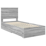 Bed Frame with Drawer Grey Sonoma 90 x 190 cm Engineered Wood 3411364