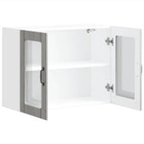 Kitchen Wall Cabinet with Glass Door Lucca Grey Sonoma Engineered Wood 853853