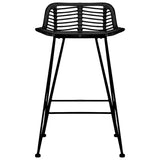 Bar Chairs 2 pcs Black Rattan 285233