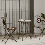 Bistro Chairs Foldable 2 pcs Terracotta and White Ceramic 4003406