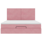 ZNTS Ottoman Bed with Mattresses Pink 180x200cm Velvet 3313420