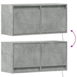 TV Wall Cabinet with LED Lights Concrete Grey 80x31x35 cm 852358