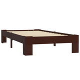 Bed Frame without Mattress Dark Brown Solid Pine Wood 100x200 cm 283299