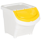 Stackable Waste Bins with Lids 3 pcs White PP 78 L 364068