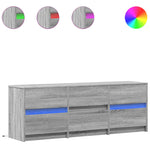 TV Cabinet with LED Grey Sonoma 140x34x50 cm Engineered Wood 3307924