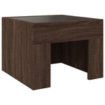 ZNTS Bedside Table with Infinity LED Brown Oak 40x40x30 cm 3284076