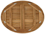 Table Top 60 x 3.5 Round Solid Teak Wood Natural 42033151
