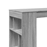 ZNTS Bar Table with Racks Grey Sonoma 102x50x103.5 cm Engineered Wood 854360