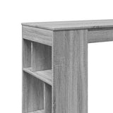 ZNTS Bar Table with Racks Grey Sonoma 102x50x103.5 cm Engineered Wood 854360