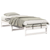 Bed Frame White 100 x 220 cm Solid Pine Wood 873173