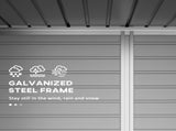 3.7 x 7.9ft Galvanised Steel Shed, with Latched Door and Padlock - Green T3398P325359