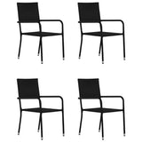 ZNTS 5 Piece Garden Dining Set Poly Rattan Black 3059442