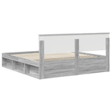 Bed Frame Grey Sonoma 200 x 200 cm Engineered wood 3407837