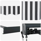 Retractable Awning Anthracite and White 3x2.5 m Fabric&Aluminium 3216138