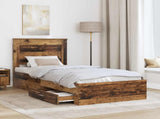 Bed Frame with Drawer with Headboard Manual Engineered Wood 3410356