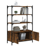 Bookcase 3-Tier Smoked Oak 70x30x109.5 cm Engineered Wood 838995