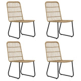 5 Piece Outdoor Dining Set Poly Rattan and Glass 3060232