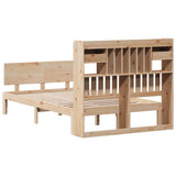 Bookcase Bed without Mattress 135x190 cm Double Solid Wood Pine 3322682