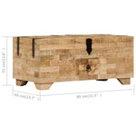 ZNTS Coffee Table Solid Mango Wood 80x40x35 cm 247327