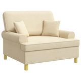 Armchair with Cushions Cream Fabric 42043511