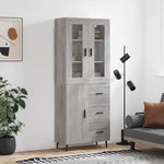 Highboard Grey Sonoma 69.5x34x180 cm Engineered Wood 3198487